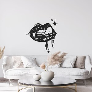 Vinyl Sticker Vampire Lips Laptop, Car, Wall Gothic Decoration image 7