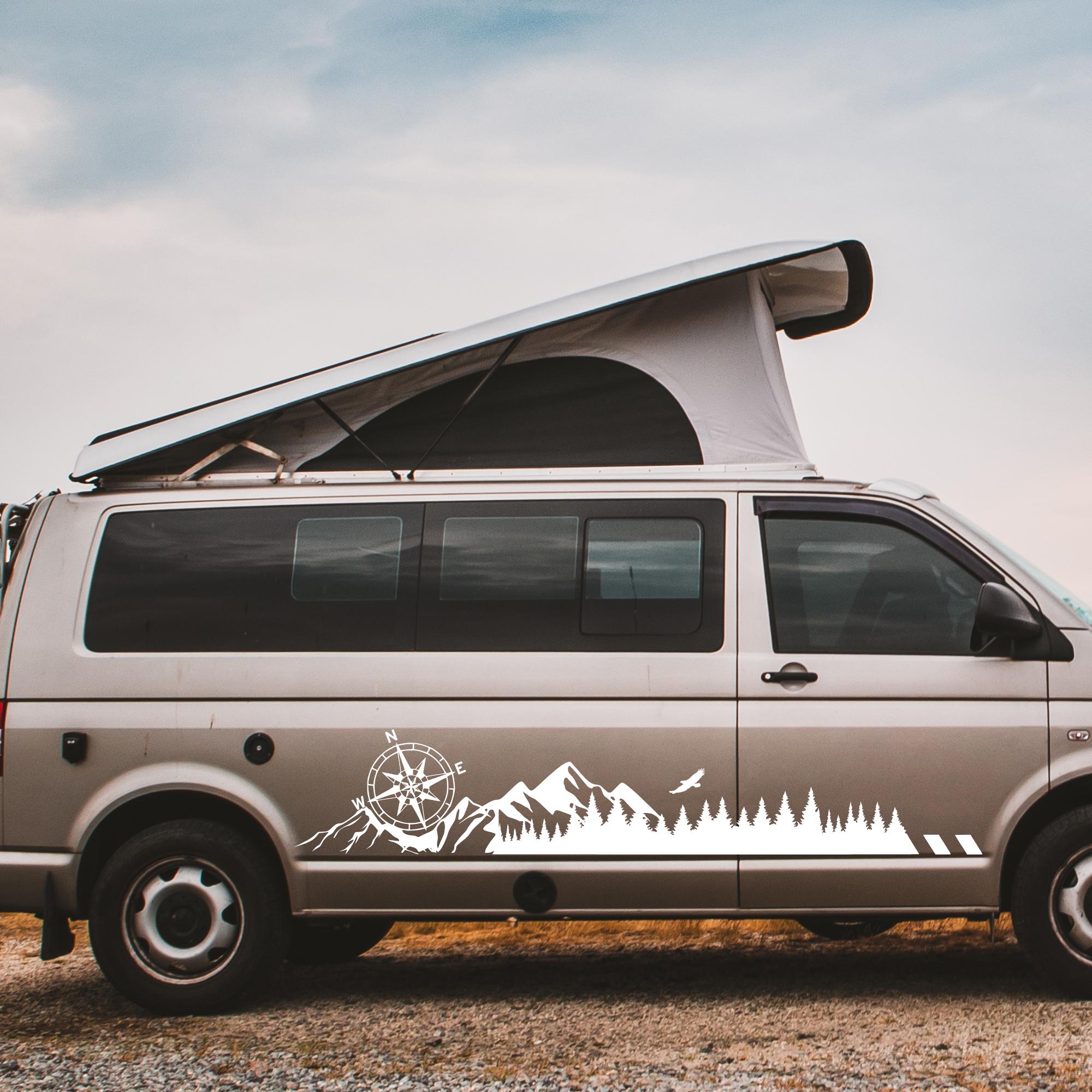 Compass Rv Decal Svg Mountains & Compass SVG File – Motorhome Sticker, Wall Decal, Vanlife ...