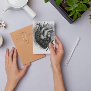 Postkarte „Malocher Herz aus dem Ruhrpott“ | Kohle, Zahnräder & Stolz | A6 Heimatkarte | Revierliebe | Made in Germany