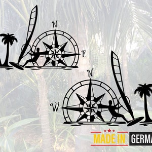 File SVG | Download istantaneo | Windsurfer Bussola per auto Camper Adesivo da parete marittimo Vela di mare Decorazione da viaggio Avventura all'aria aperta
