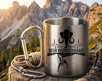 Personalized climber mug with name | Bouldering gift for men & women | Ceramic climbing mug | Mountaineering, hiking, and outdoor accessories