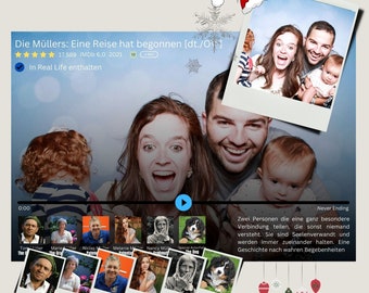Familien Filmposter Amazonstyle personalisiertes Weihnachtgeschenk| Familienposter | Sofort Editierbar