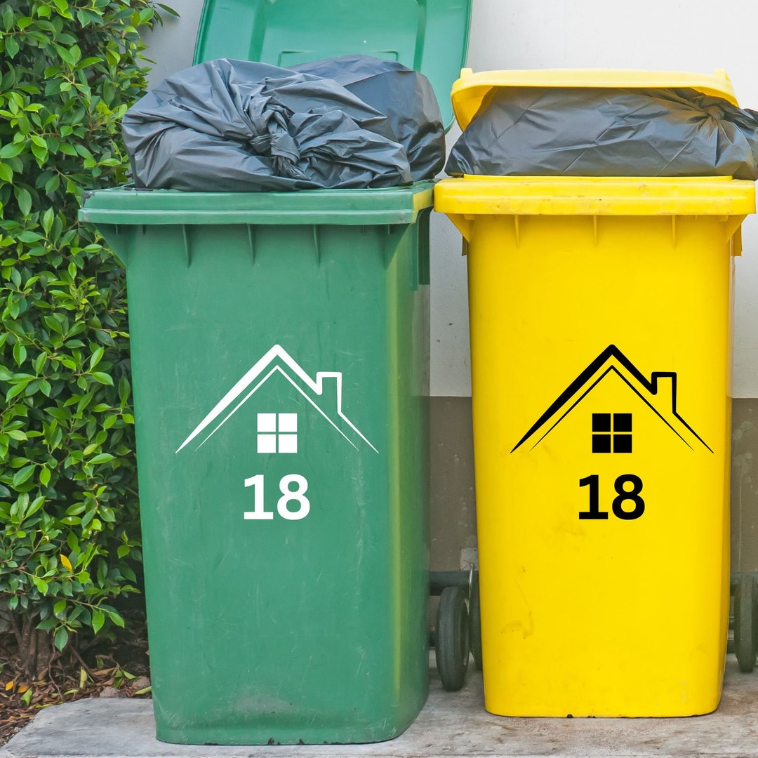 Vinyl Dustbin House Number Sticker Personalized Sticker Etsy