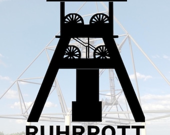 Plotterdatei Ruhrpott Förderturm | SVG DXF | Digitaler Download mit Lizenz