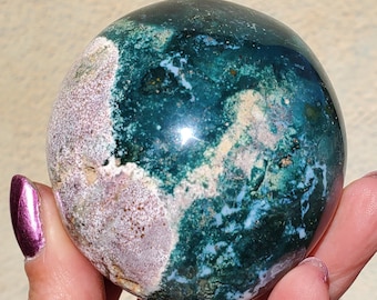 Ocean Jasper Green Palmstone Freeform Healing Crystal 222 Grams