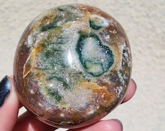 Ocean Jasper Palmstone Inclusions Healing Crystal 176 Grams