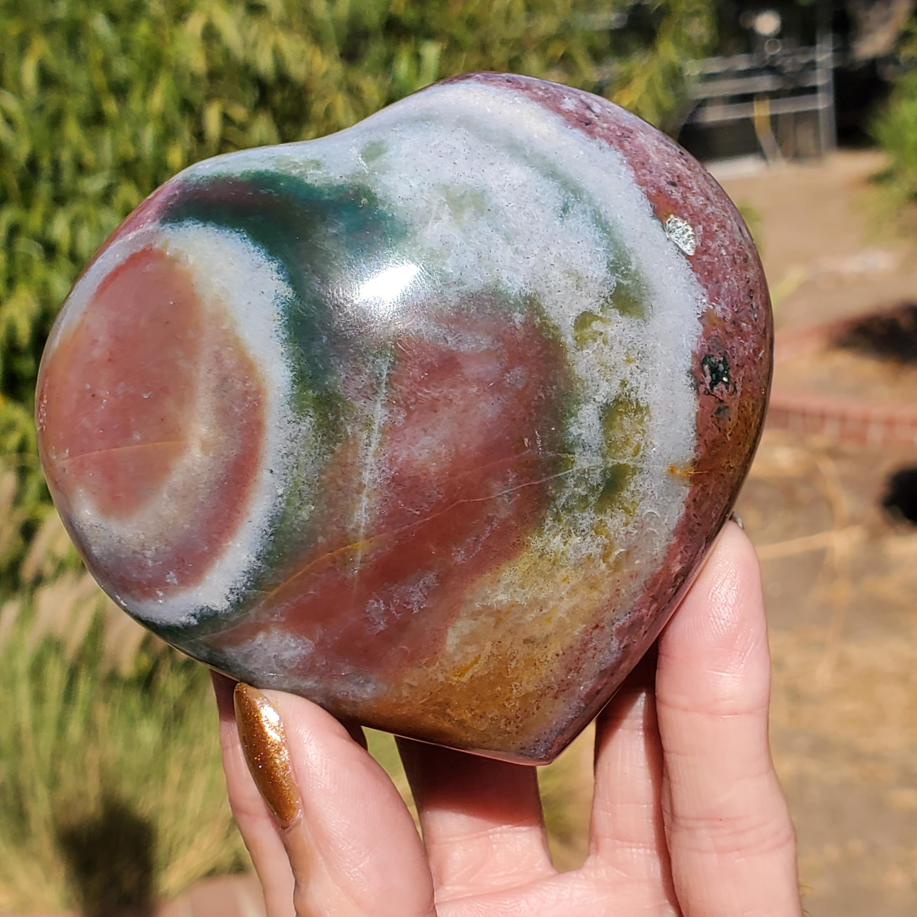 Ocean jasper heart - Etsy 日本