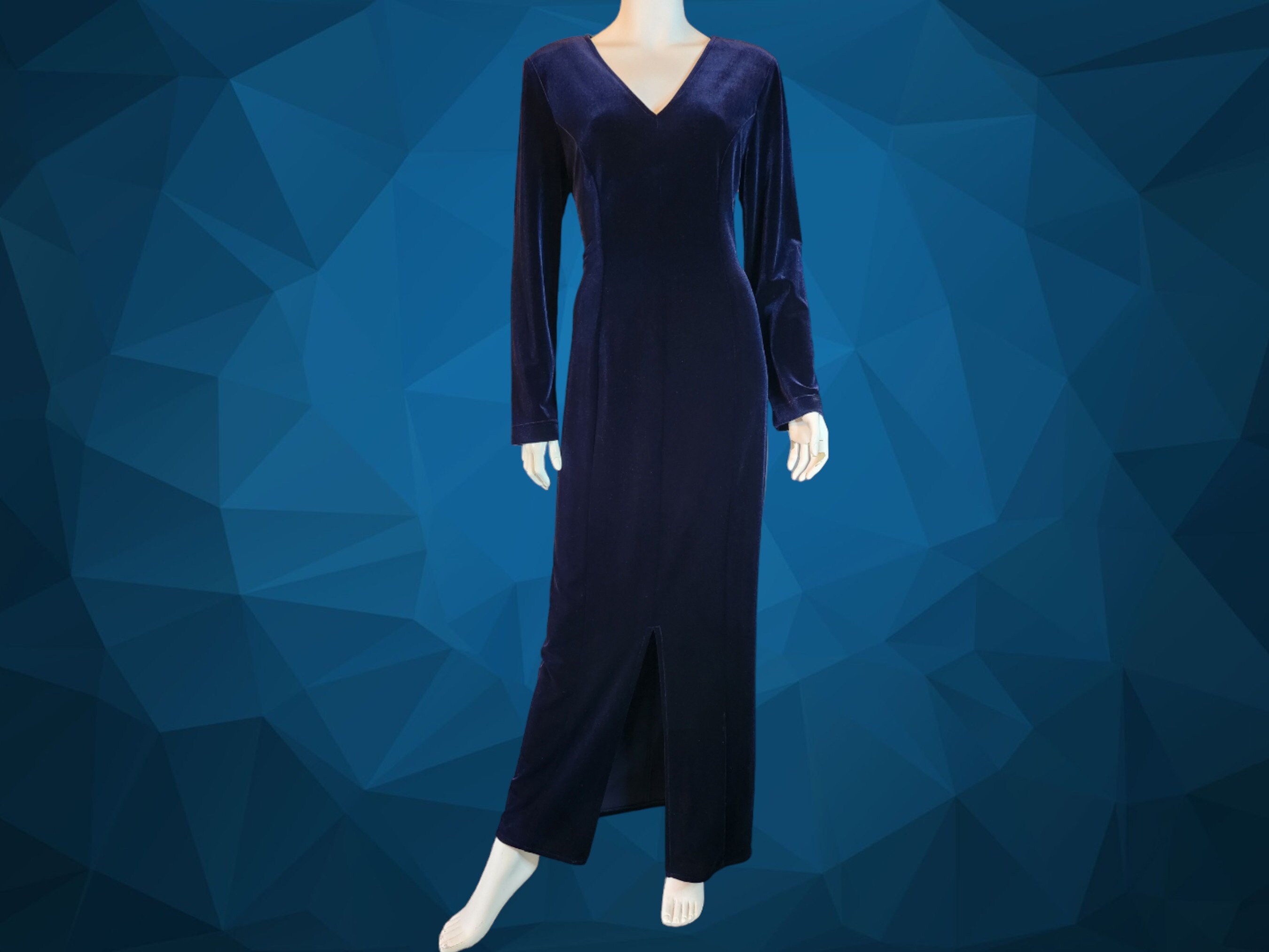 Jessica howard velvet mesh gown 2025