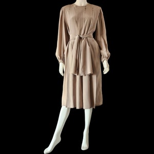 Vintage 80s Francesca Damon Silk Day Dress M