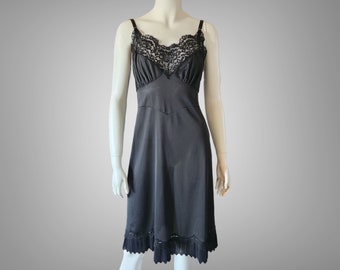 Slip vintage in pizzo nero anni '50 L / XL