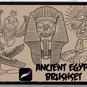 Tattoo procreate brushes Ancient Egypt Stencil design procreate stencil