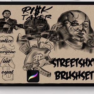 Tattoo procreate brushes Streets Ain’t Safe Brush stencil