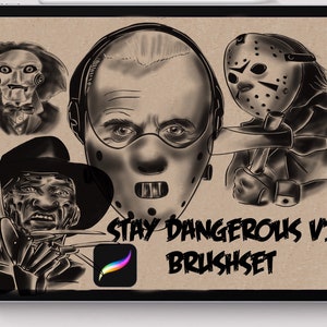 Tattoo procreate brushes Stay Dangerous Brushset stencil