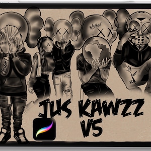 Tattoo procreate brushes Jus Kuwzz V5 tattoo stencil design stamps