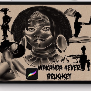 Tattoo procreate brushes  AFRICA V1 Brushset stencil