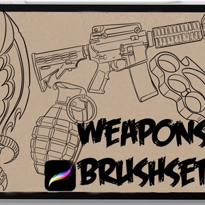 Tattoo procreate brushes Weapons stencil