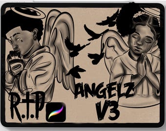 Ensemble de pinceaux pour pochoirs Angels V3 pour tatouage procréer