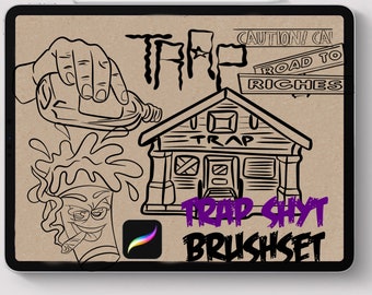 Tattoo procreate brushes  Trap BrushSet Tattoo stencil