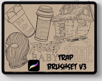 Tattoo procreate brushes  Trap V3 tattoo stencils