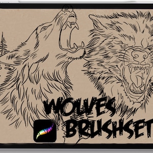 Tattoo procreate brushes Wolves V1