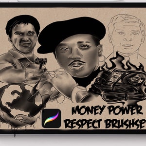 Tattoo procreate brushes Money Power Respect Tattoo BrushSet stencil