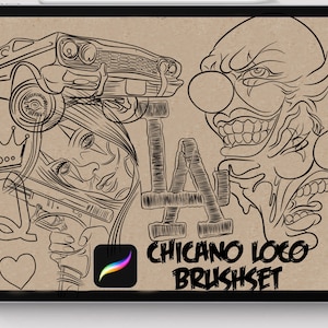 Tattoo voortplant penselen Chicano Loco tattoo stencil