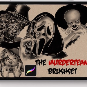Tattoo procreate brushes The MurderTeam Horror set