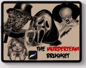 Tattoo procreate brushes The MurderTeam Horror set