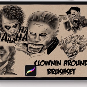 Tattoo procreate brushes  Clowning Around stencil