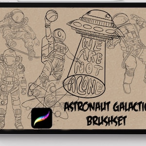 Tattoo procreate brushes Astronauts Brushset tattoo stencil design