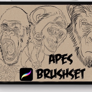Tattoo procreate brushes Apes tattoo stencil design
