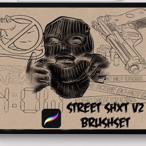 Tattoo procreate brushes Street Shxt 2.0 Tattoo stencil Brushset