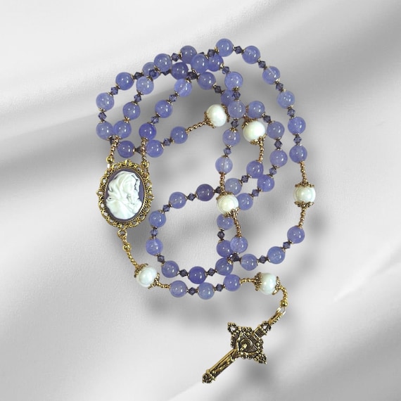 Lux Swarovski Crystal and Bead Rosary Necklace | Tarnish Resistant 