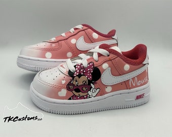 Custom Minnie Mouse  Shoes | Kid Customs| Custom Sneakers | Custom Shoes |Hand Painted | Toddler And Kids Custom Shoes |