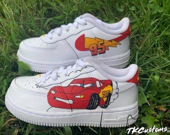Handbemalte Lightning McQueen Schuhe | Kundenspezifische Geburtstags-Party-Schuhe