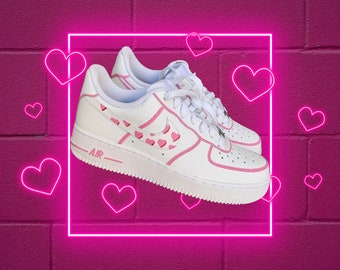 Custom Vday Shoes | Valintine's day custom shoes |Pink shoes| Pink Hearts