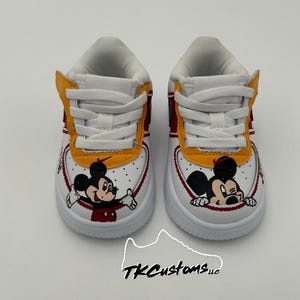 Hand-Painted Mickey Mouse Custom Sneakers - Kid/Toddler Shoes
