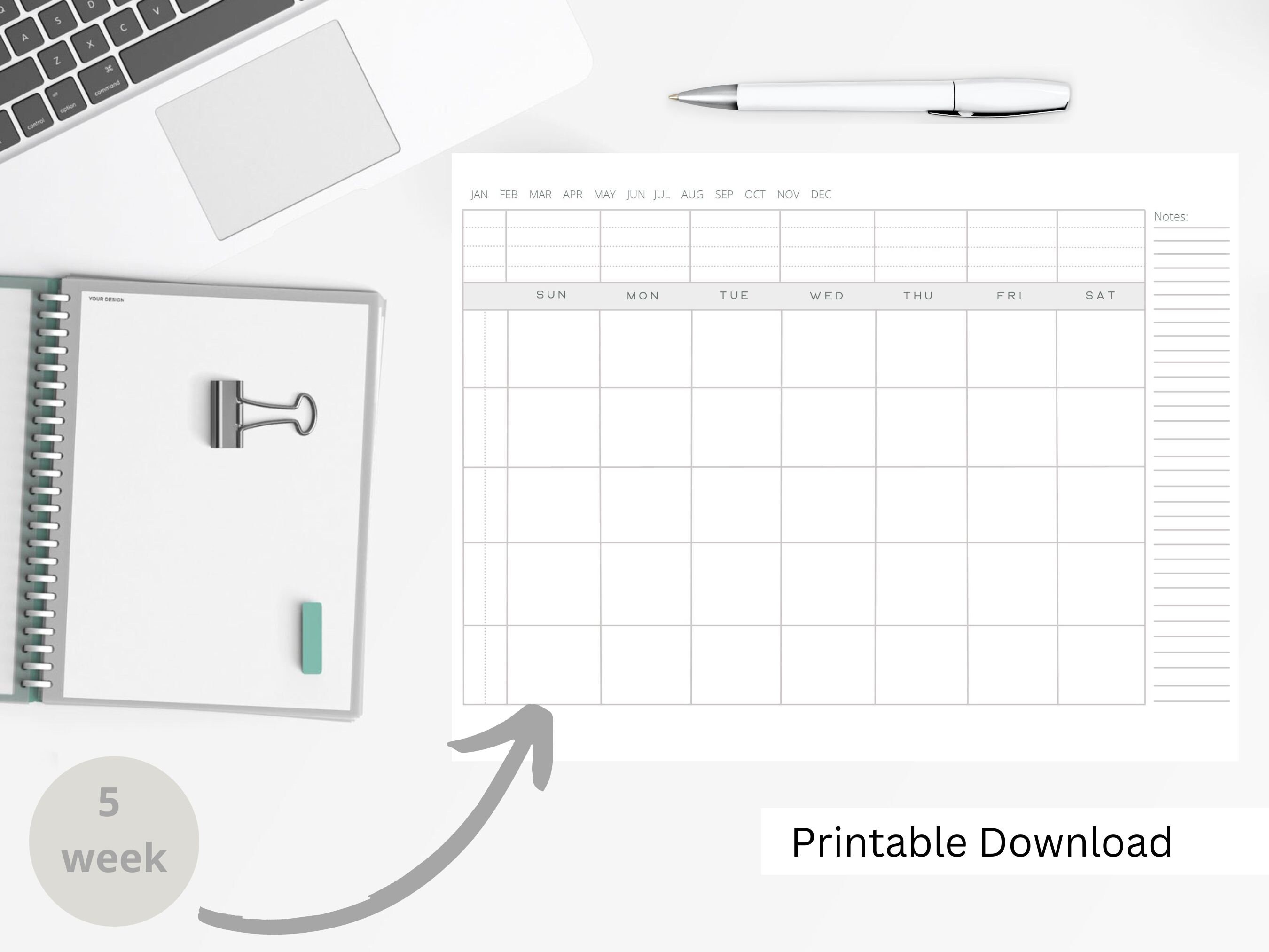 5-week-blank-monthly-calendar-minimalist-monthly-calendar-dateless