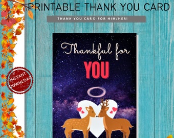 Happy Thanksgiving Card | DIGITAL DOWNLOAD Printable | Thank you cards for loved one | Thankful Card for him / her | Couple Card