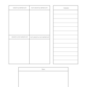 Digital Productivity Planner | 8.5 x 11 in. letter size | Eisenhower Matrix