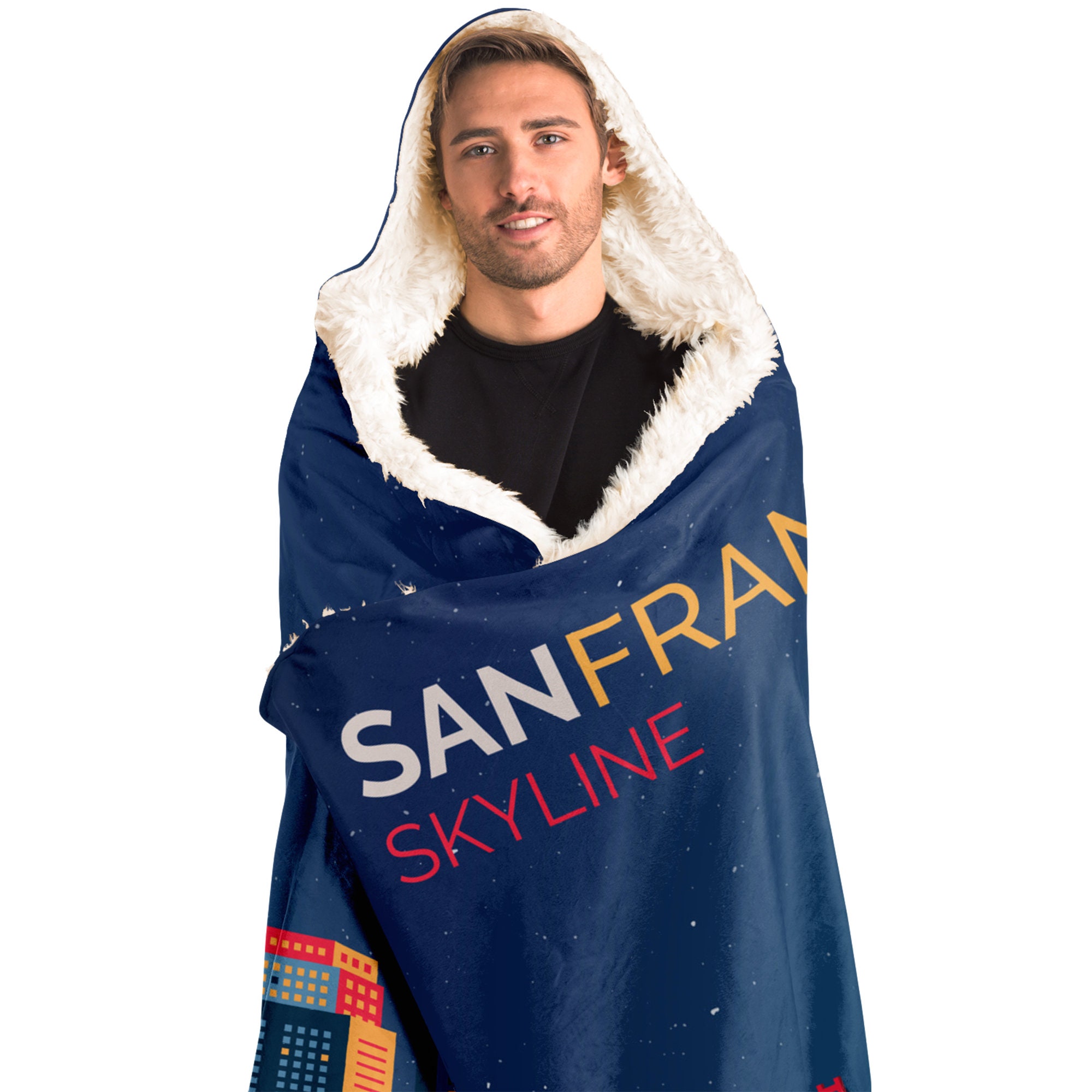 San Francisco Skyline Hooded Blanket