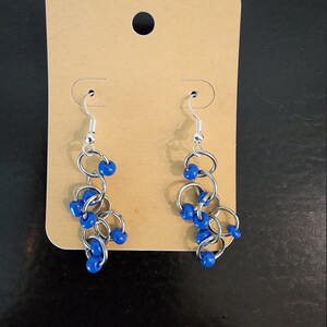 Seed bead ring earrings