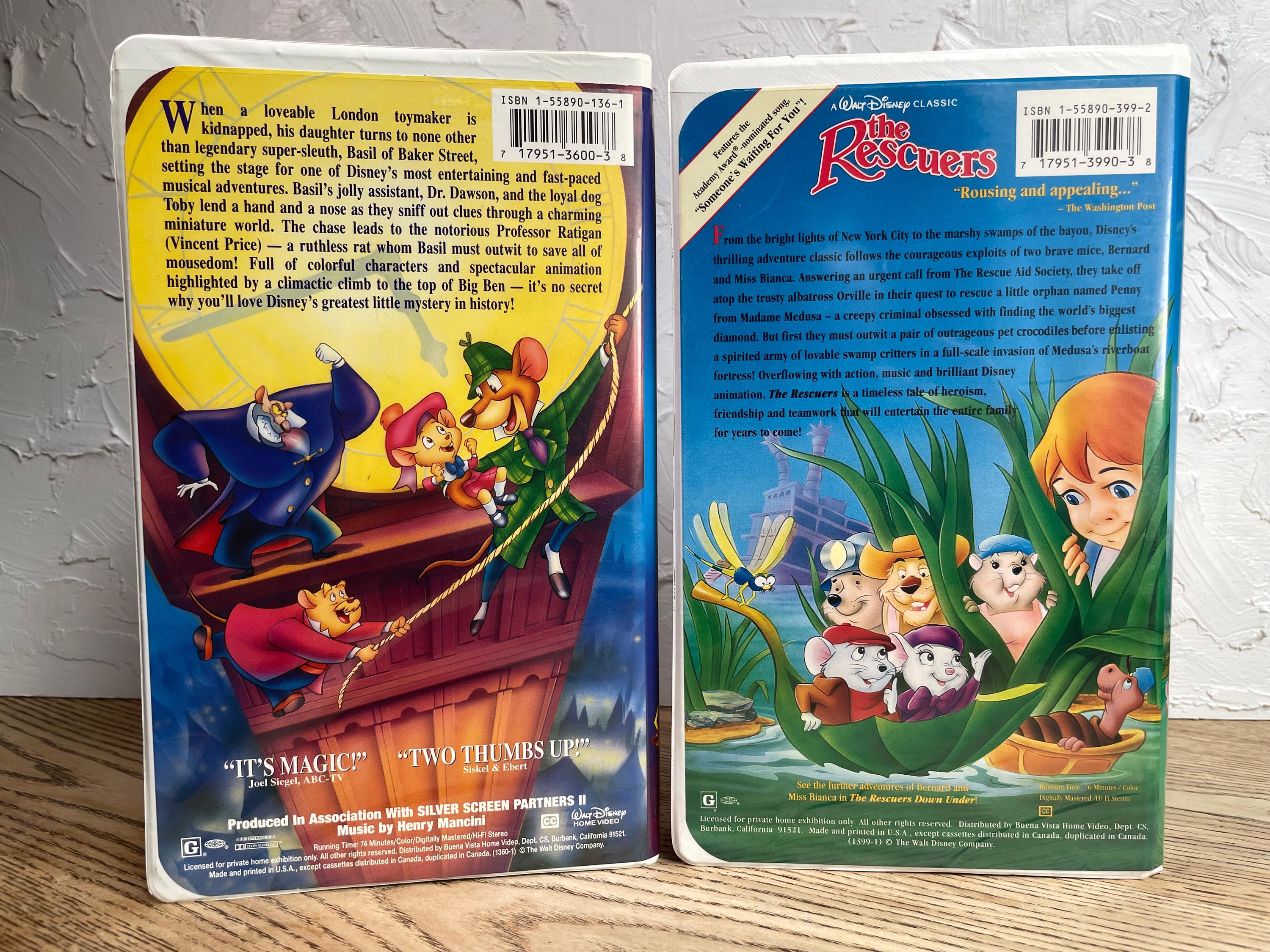 Vintage Disney Mouse Animated Movies Set: the Great Mouse Detective ...