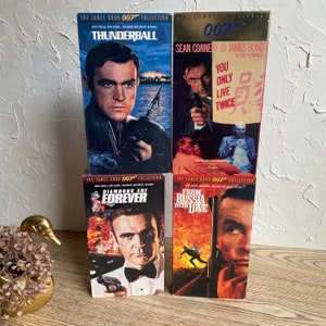 Vintage James Bond 007 Collection Starring Sean Connery; Thunderball  -You Only Live Twice  -Diamonds Are Forever  -From Russia With Love