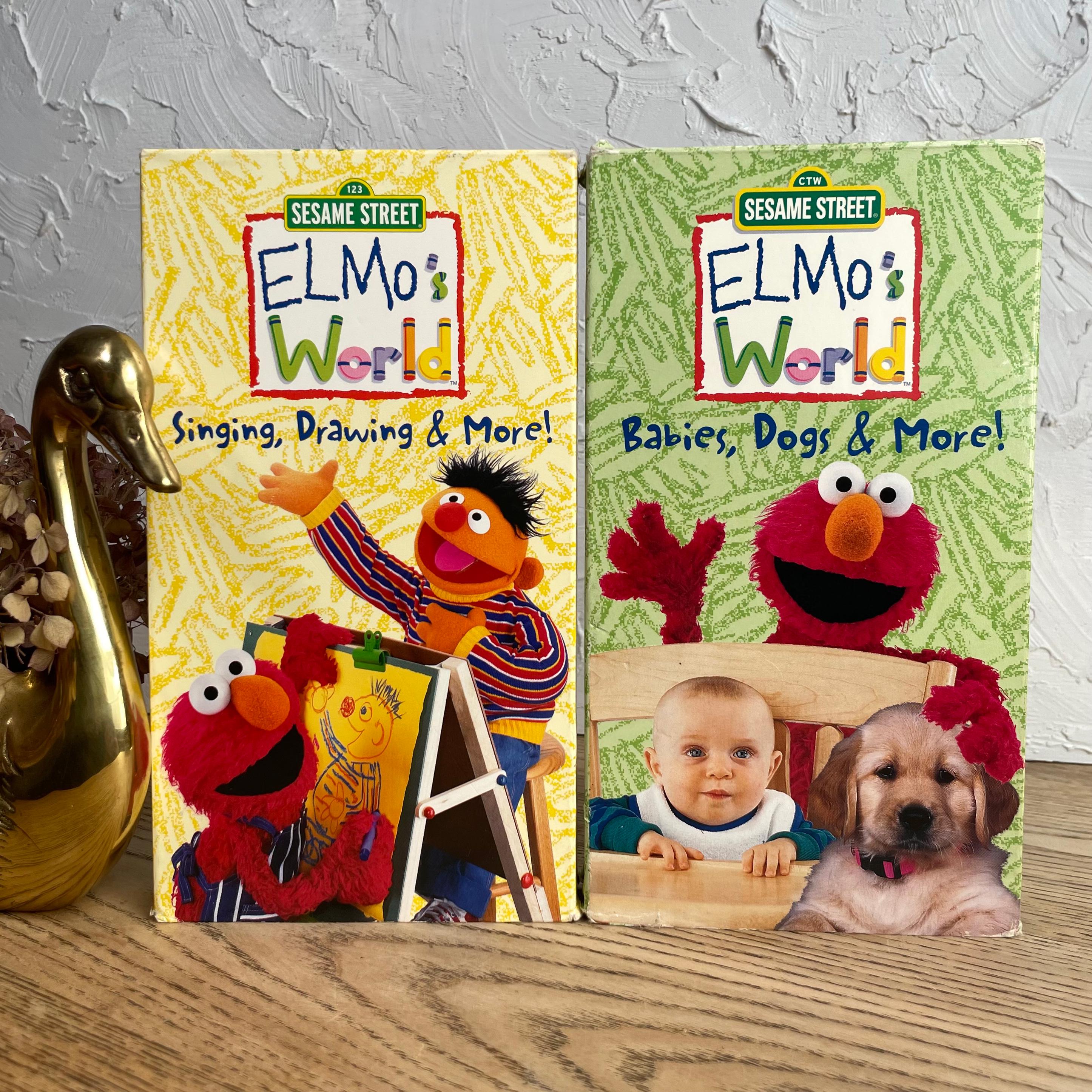 Elmo's World VHS Set: Babies, Dogs and More & Singing Drawing and