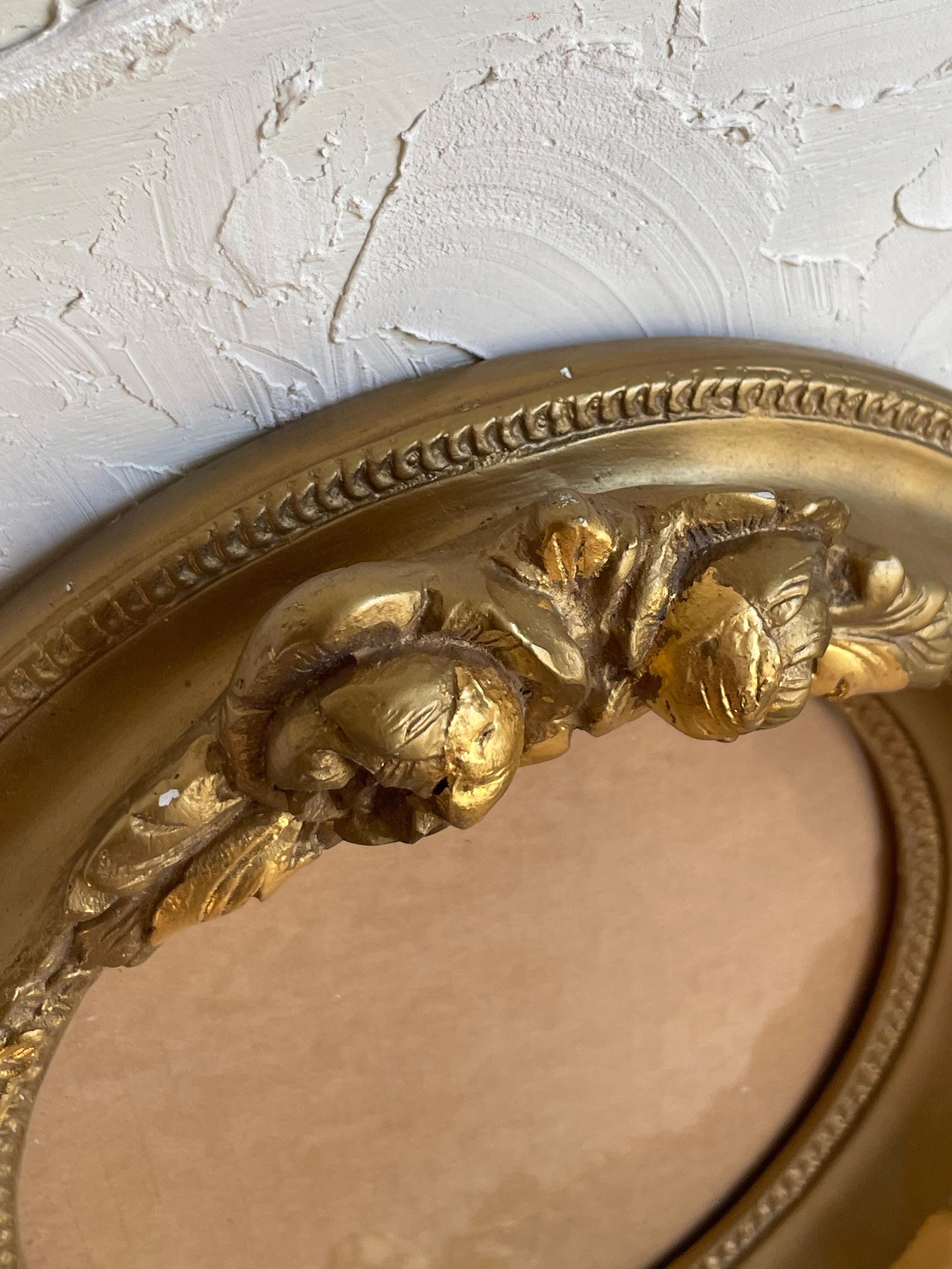 1930s Ornate Gold Oval Frame With Gorgeous Twisted Floral Detailing & 3 ...