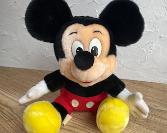 1980s Walt Disney Mickey Mouse Plush --Vintage World Disneyland Parks Mickey Stuffed Toy --Mickey Mouse