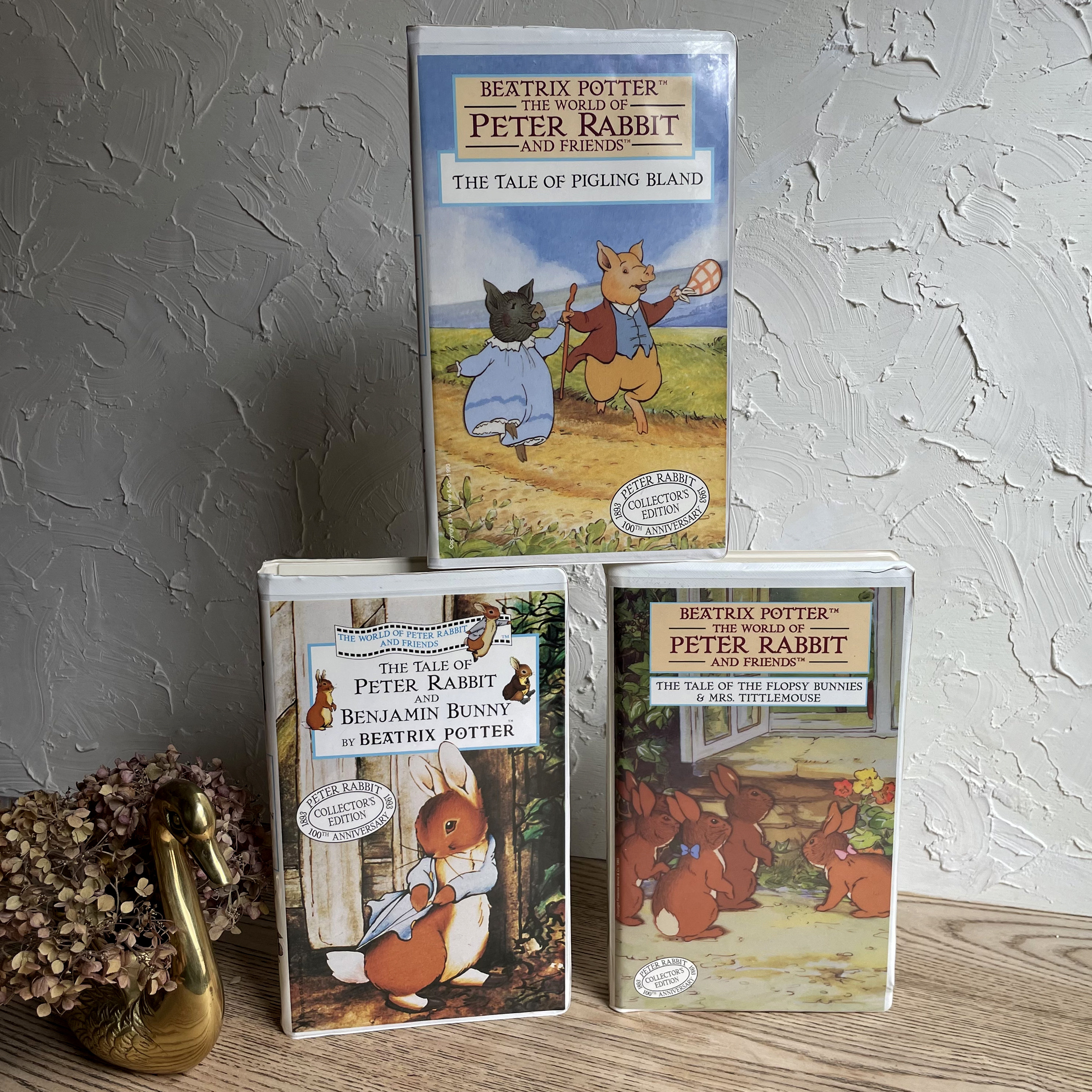 4 モールド MYSTIC M〜143 PETER RABIT No.148 Vintage Set of 3 Peter Rabbit VHS Tapes -tale of Peter