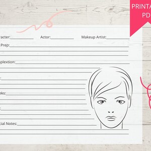 Makeup Face Chart, Printable Makeup Practice Sheets, Makeover Form