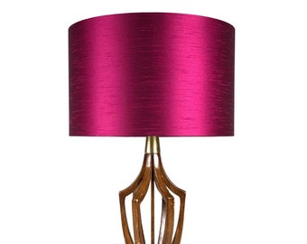 LAMPSHADE ONLY, Faux Silk lampshade, Pink wine burgundy color lampshade, handmade lampshade, drum lampshade, contemporary lampshade